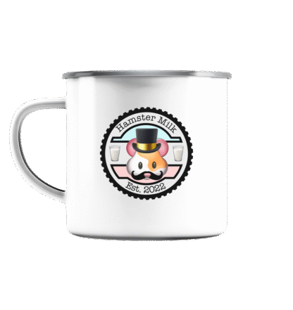Hamster Milk Supporter Collection - Emaille Tasse (Silber) - Image 2