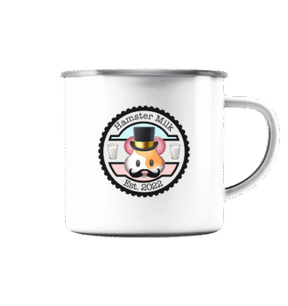 Hamster Milk Supporter Collection - Emaille Tasse (Silber)